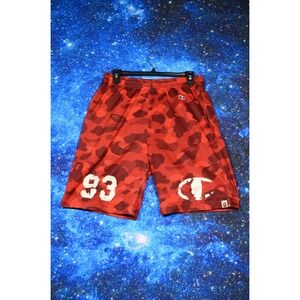 A Bathing Ape Champion Shorts Mens‎ Medium Red Camo 2017 Mesh 93 Basketball